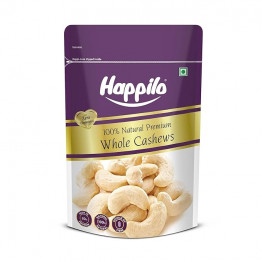 HAPPILO 100 PERCENT NATURAL PREMIUM WHOLE CASHEW 200GM